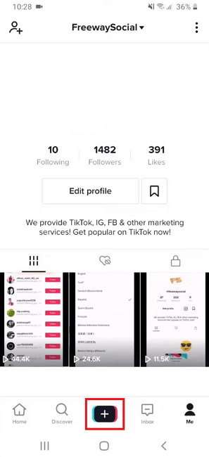 Click the “+” button to start live.