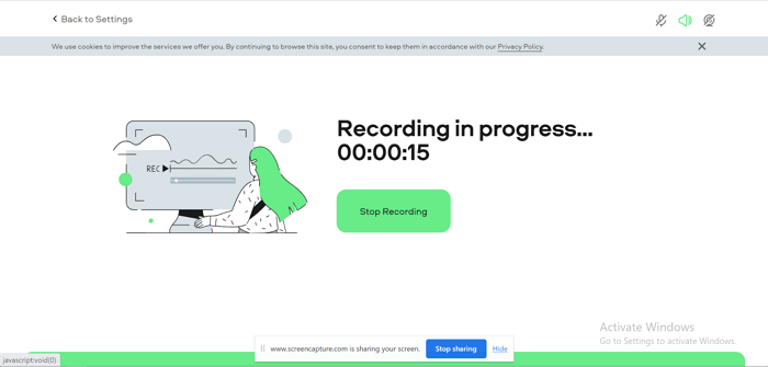 Stop Recording When Finished on Screencapture.com