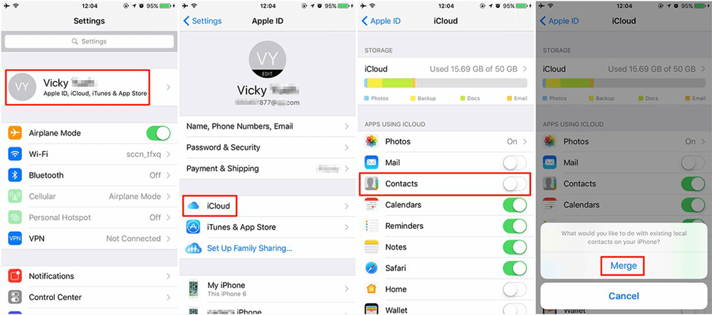 Sync iCloud Contacts to iPhone with Wi-Fi