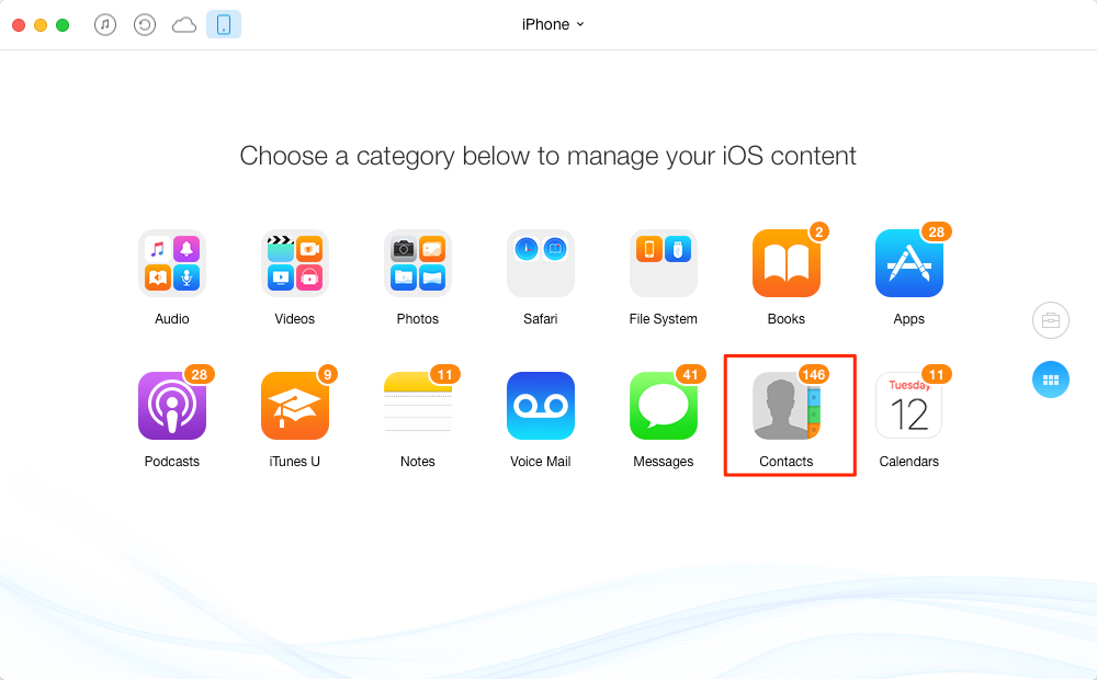 How to Sync Contacts from iPhone to Computer – Step 1