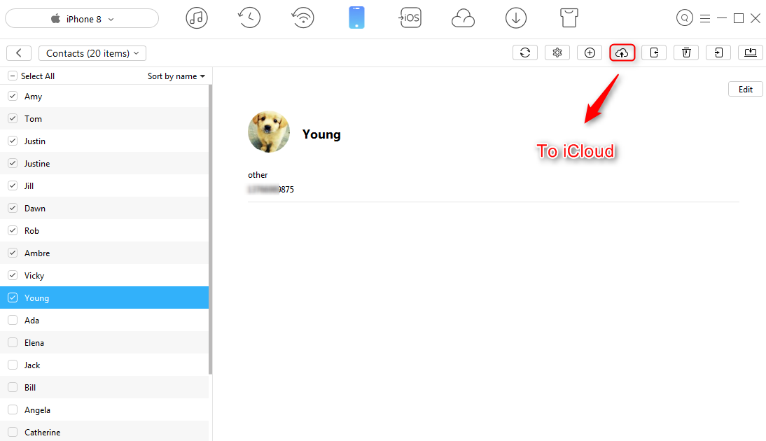 How to Sync Contacts from iPhone to iCloud - Step 3