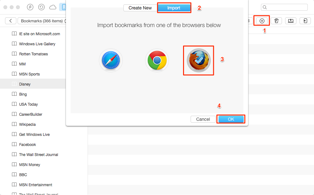 How to Import Firefox Bookmarks to iPhone/iPad