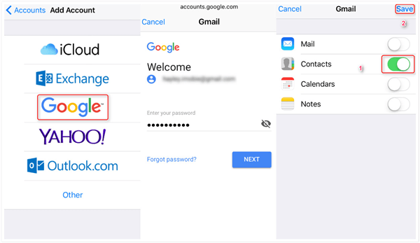 Sync Google Contacts with iCloud on iDevice - Step 2