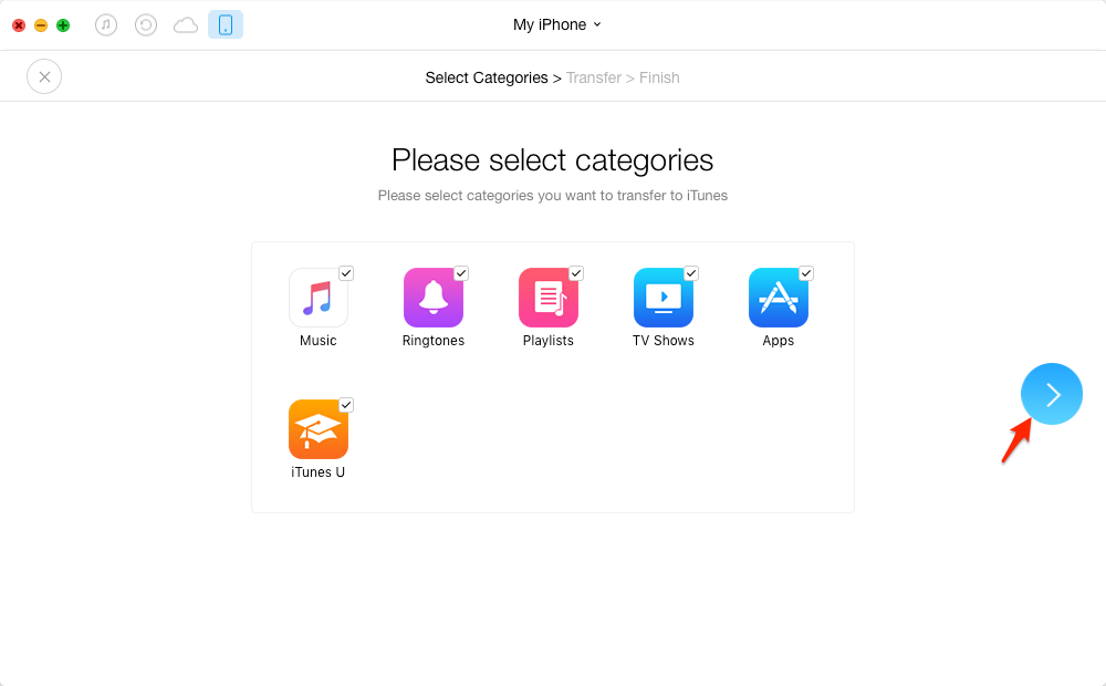 How to Sync iPhone to iTunes with AnyTrans – Step 2