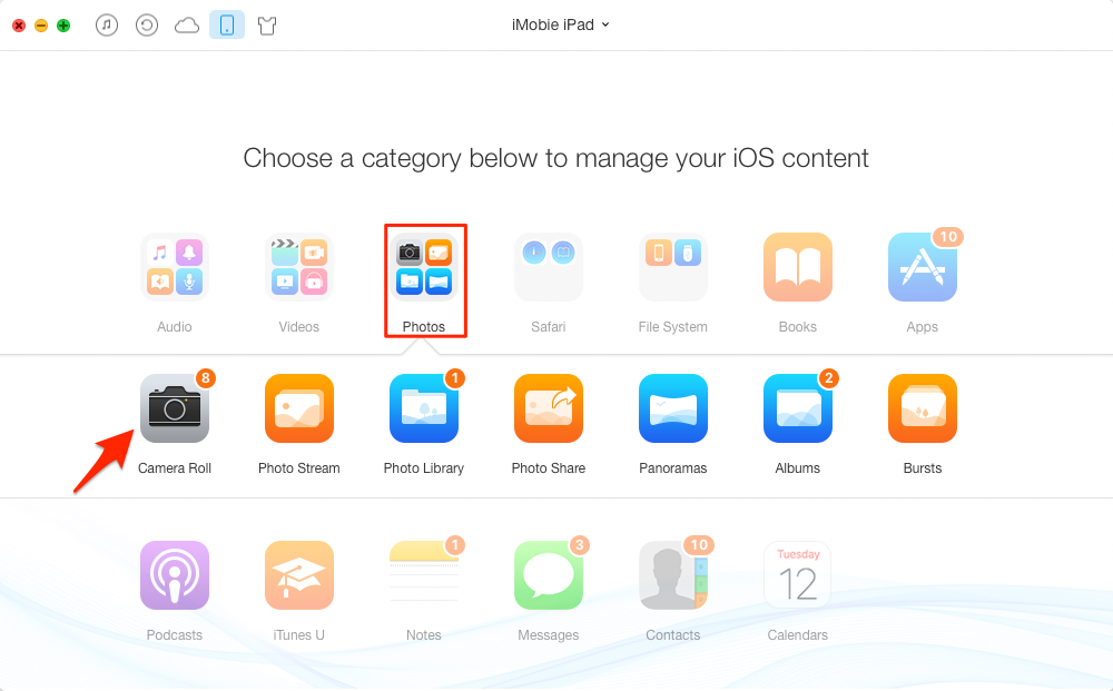 Sync Photos from iPad to Computer – Step 2