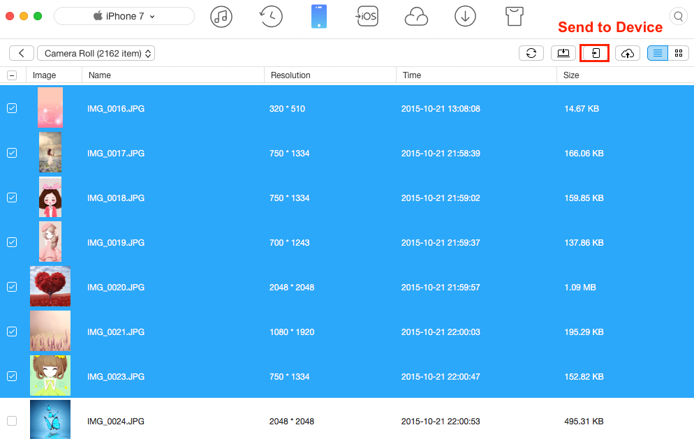 How to Sync Photos from iPhone to iPad via AnyTrans – Step 3
