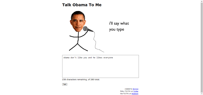 Talk Obama to Me AI Voice Generator