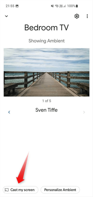 Tap Cast My Screen