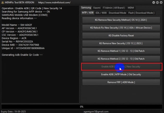 Tap Enable ADB QR Code