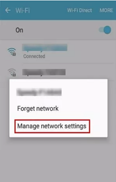 Tap Manage Network Settings
