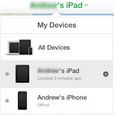Tap on All Devices in iCloud