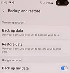 Tap on Backup and Restore