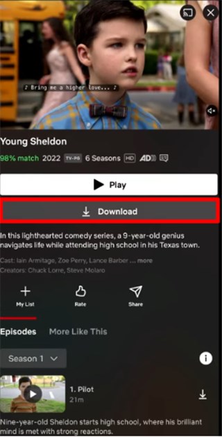 Tap on Download Bbutton