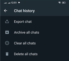 Tap on Export Chat