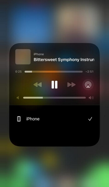 Tap on iPhone Icon to Disable AirPlay