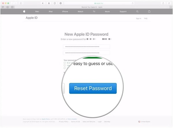Tap on the Reset Password Option