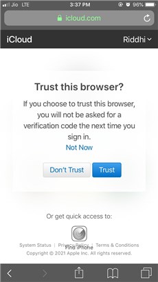 Trust iCloud Browser on Your iPhone