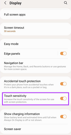 Tap on Touch Sensitivity
