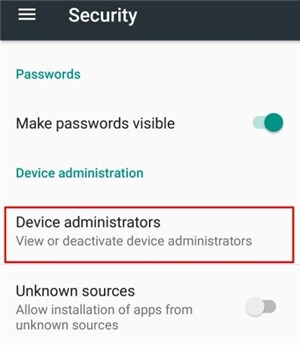 Disable Android Device Administrator