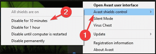 Temporarily disable antivirus on laptop
