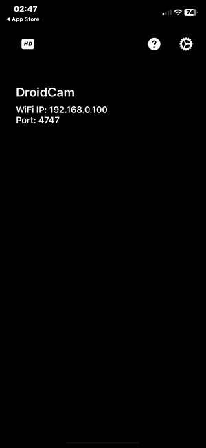 The WiFi IP and Port Number