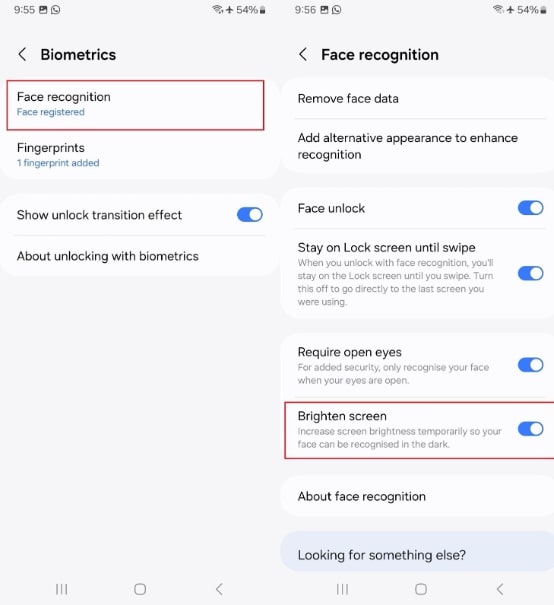 Toggle on Brighten Screen