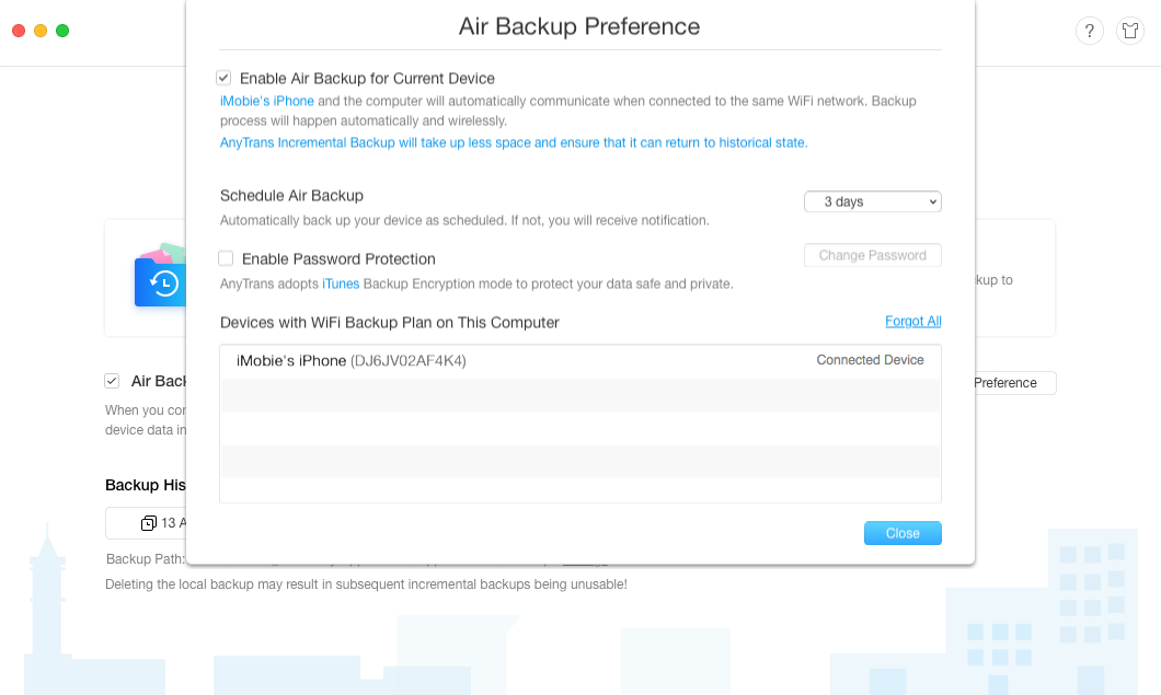 Air Backup Preference
