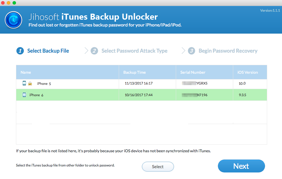 iphone backup unlocker key