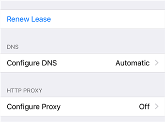 Touch Configure Proxy and Choose Manual
