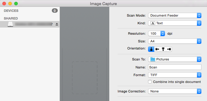 Launch the Image Capture Application on your Mac