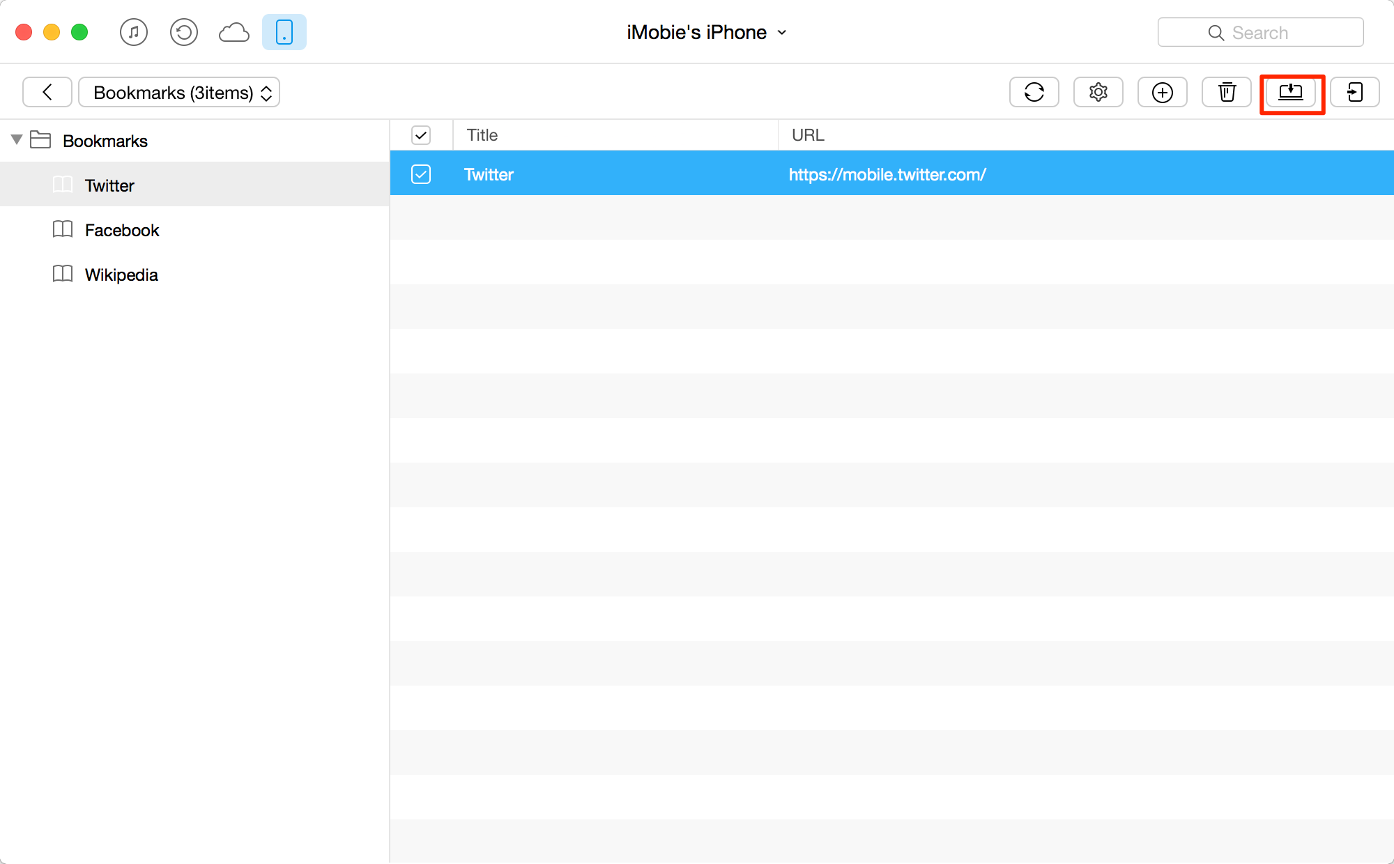How to Transfer Bookmarks from iPhone to Mac/PC Computer –Step 3