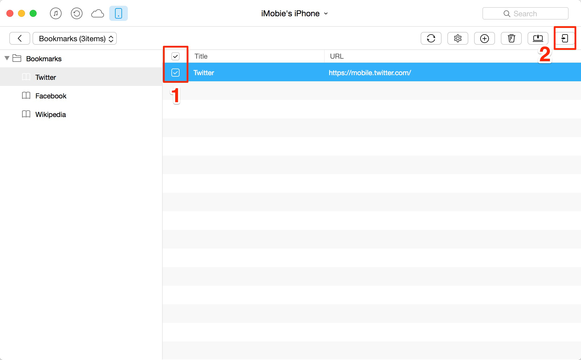 How to Transfer Bookmarks from iPhone to iPad with AnyTrans - Step 3