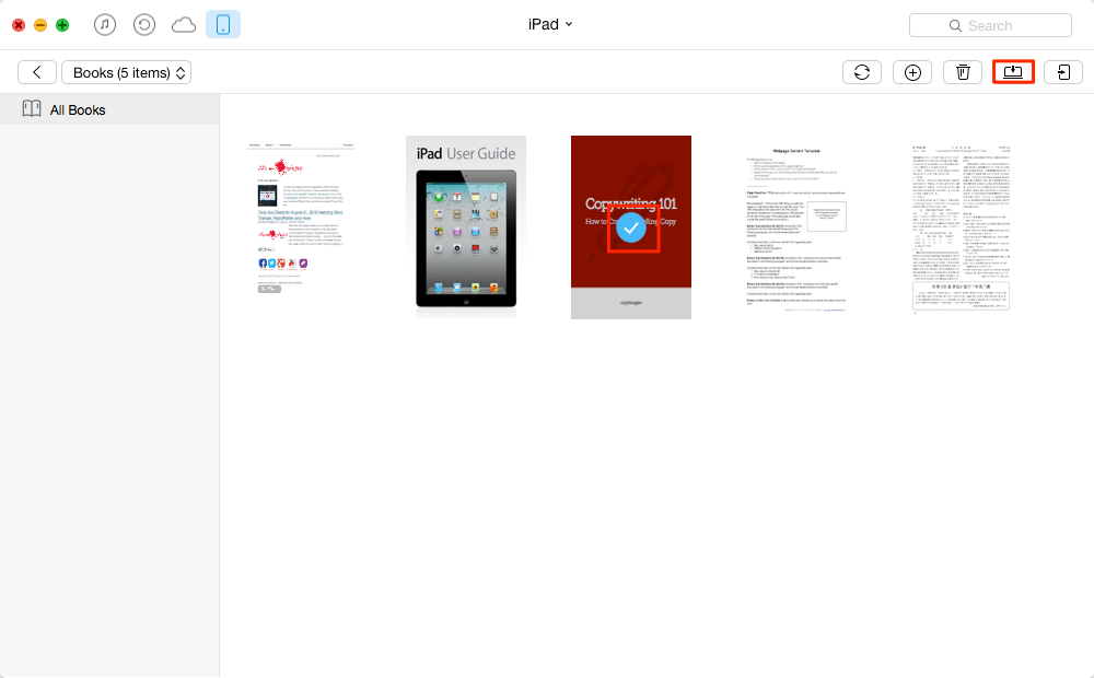 Transfer Books from iPad to Computer – Step 2