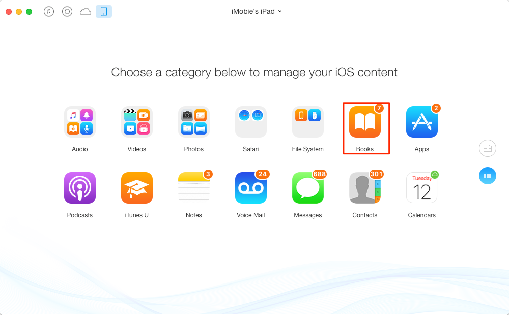 How to Transfer Books from iPad to iPhone – Step 2