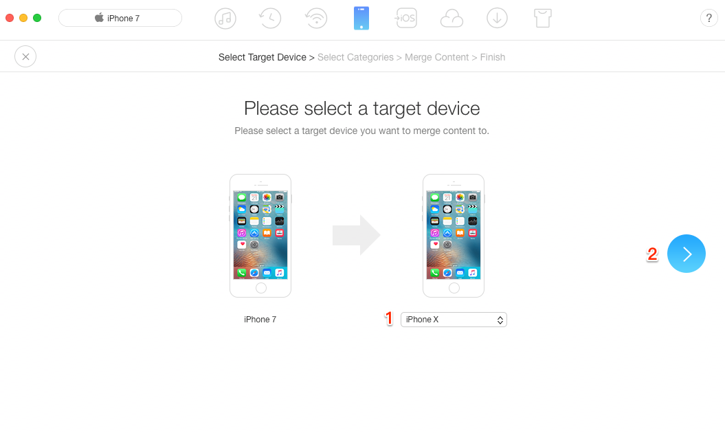 How to Transfer Call Logs from iPhone to iPhone X/iPhone 8 - Step 2