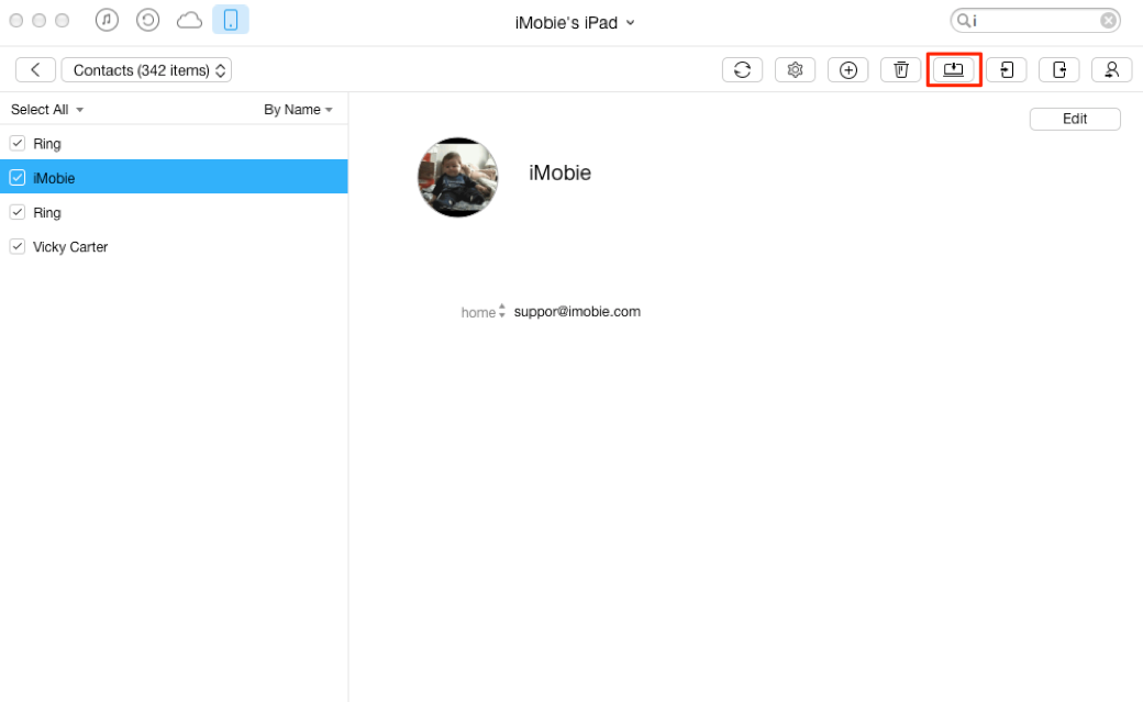 How to Sync contacts from iPad Air/mini to Computer – Step 3