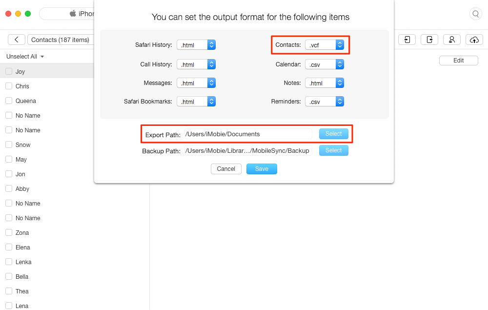 How to Export Contacts from iPhone 8/X – Step 2