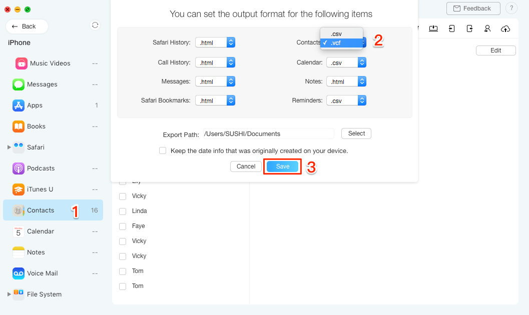 transfer csv contacts to iphone