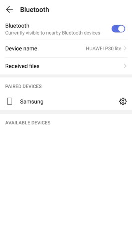 How to Transfer Contacts from iPhone to Huawei via Bluetooth - Step 2