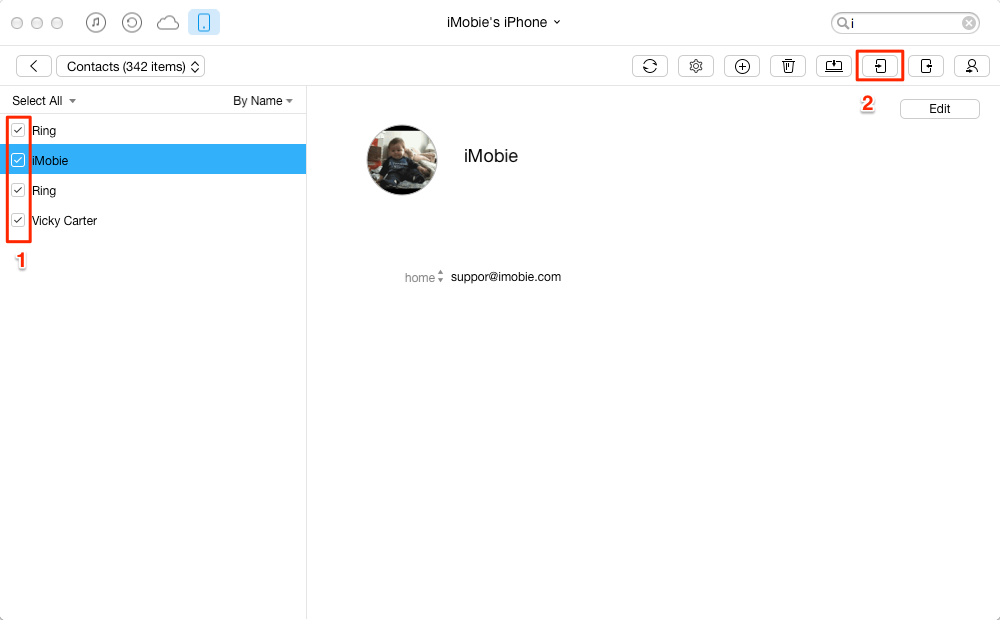 How to Import Contacts from iPhone to iPad Pro – Step 3