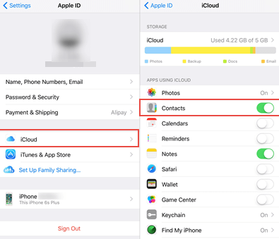 Sync Contacts to New iPhone via iCloud