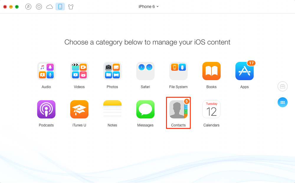 How to Transfer Contacts from PC/Mac to iPhone 6/6s (Plus) – Step 1