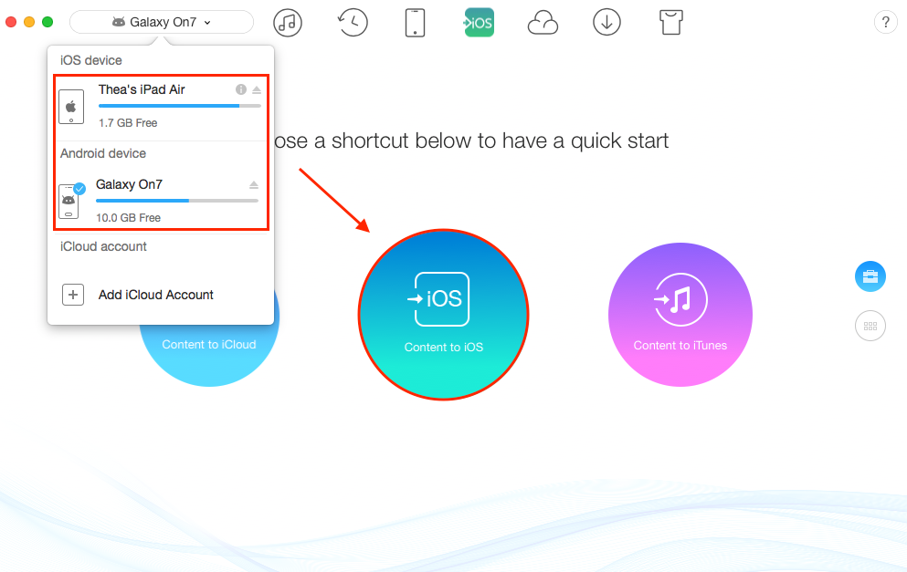 How to Transfer Contacts from Samsung to iPad – Step 1