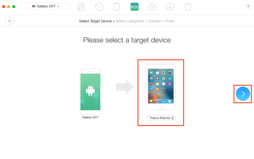 How to Transfer Contacts from Samsung to iPad – Step 2