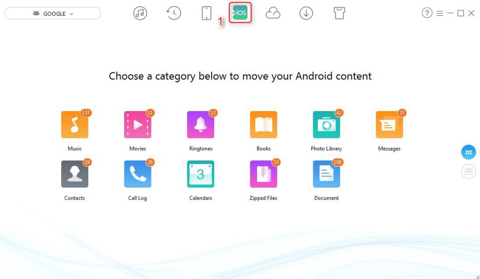 How to Transfer Contacts and Messages from Android to iPhone - Step 1
