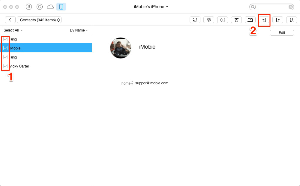 How to Transfer Contacts from iPhone to iPhone 6 (Plus) with AnyTrans - Step 3