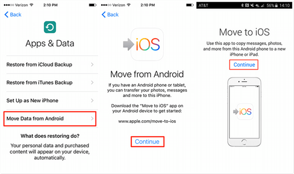 move to ios did not transfer apps