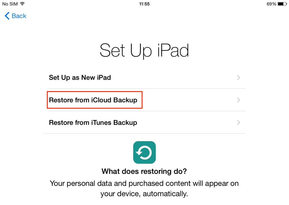 Transfer Data from iPad to iPad with iCloud