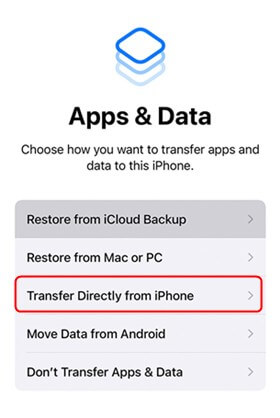 Choose Transfer Directly from iPhone