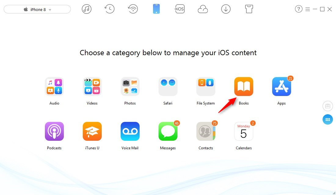 How to Transfer Files from Computer to iPhone X/8 (Plus) - Step 2